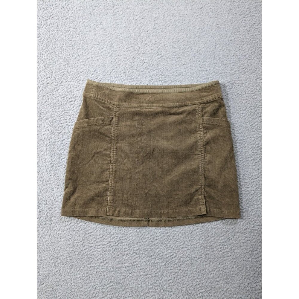 Kuhl Skirt Womens 6 Strova Corduroy Cotton Stretch Pockets Greenish Brown